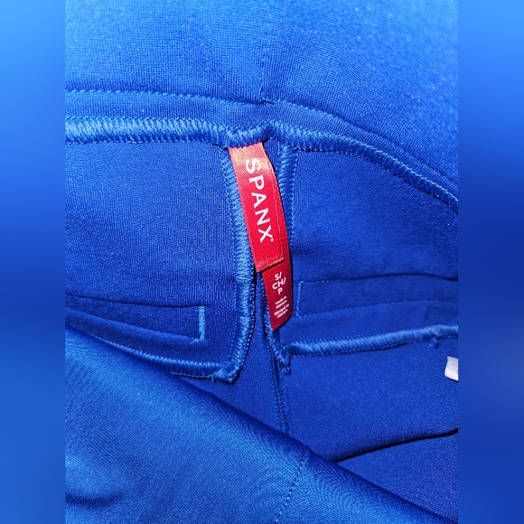 SPANX PETITE Royal Blue Perfect Ponte Kick Flare Pants - Picture 9 of 10
